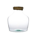 Szklany wazon W-492A+korek kora lita H:25cm D:24cm