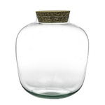 Szklany wazon W-704+korek H:22cm D:20cm