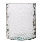 Szklany wazon młotkowany cylinder H:16cm D:14cm