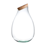 Szklany wazon W-598A skos H:37cm D:25cm+korek z kory litej