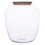 Szklany wazon W-586+korek H:21cm D:19cm