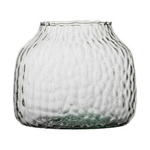 Szklany wazon WL-63 młotkowany H:12 cm D:15.5 cm